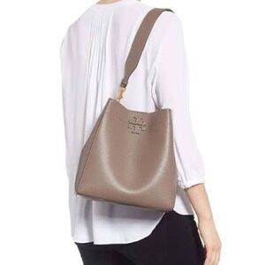 Tory Burch Gray Leather Shoulder Bag